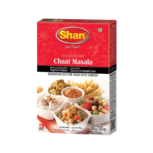 Shan - Chaat Masala Seasoning Mix (100g) - Spice Packets for Tangy and Spicy Garnish