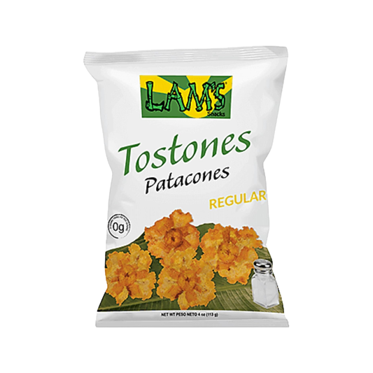 Lam's Tostones Salted, No Trans Fat, Gluten Free, 4 oz, Smashed Plantain Chunks, Thin and Crispy, Only Three Ingredients Tostones (Pack of 1, Salted)