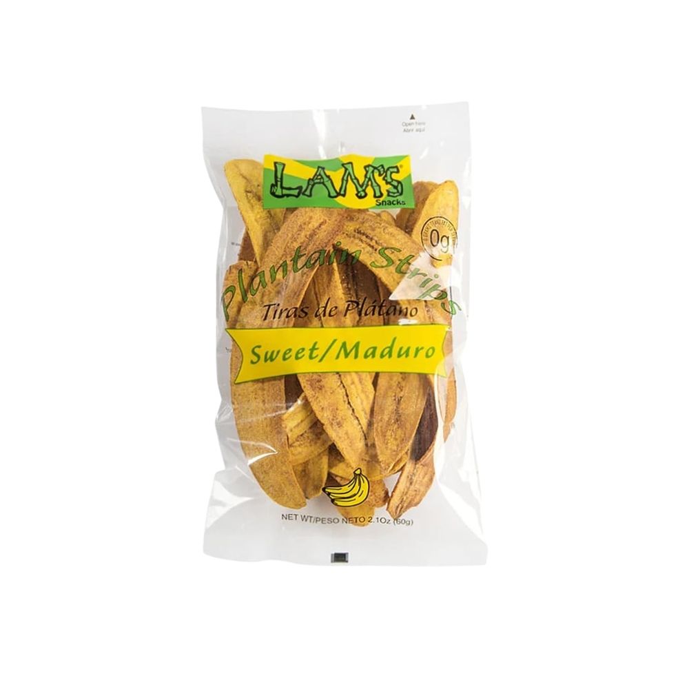 Lam's Plantain strips | Vegetable snacks | 2.1oz | 60g | Healthy snacks | Gluten Free | Banana Chips (Sweet/Maduro) | All Natural (pack 01)