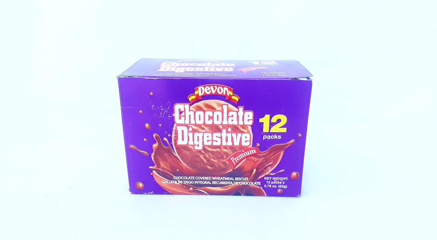 Devon Chocolate Covered Digestive Wheat Meal Biscuit (Pack of 12) 0.78oz each