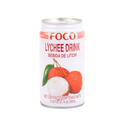 Foco Lychee Drink 11.8 oz - 24 Pack | Authentic Southeast Asian Lychee Juice Beverage, Sweet & Floral, Perfect for Refreshment or Cocktails, Imported from Thailand