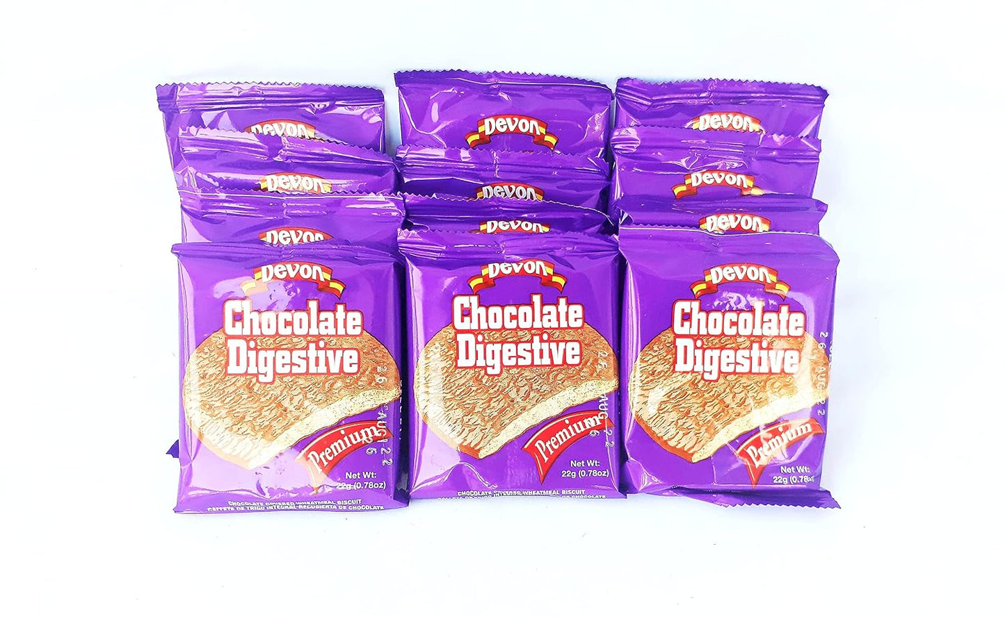 Devon Chocolate Covered Digestive Wheat Meal Biscuit (Pack of 12) 0.78oz each