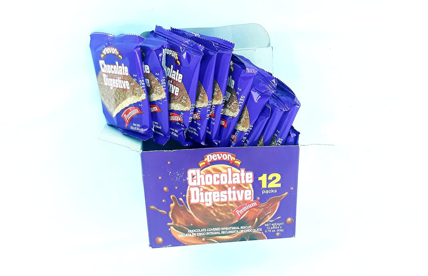 Devon Chocolate Covered Digestive Wheat Meal Biscuit (Pack of 12) 0.78oz each