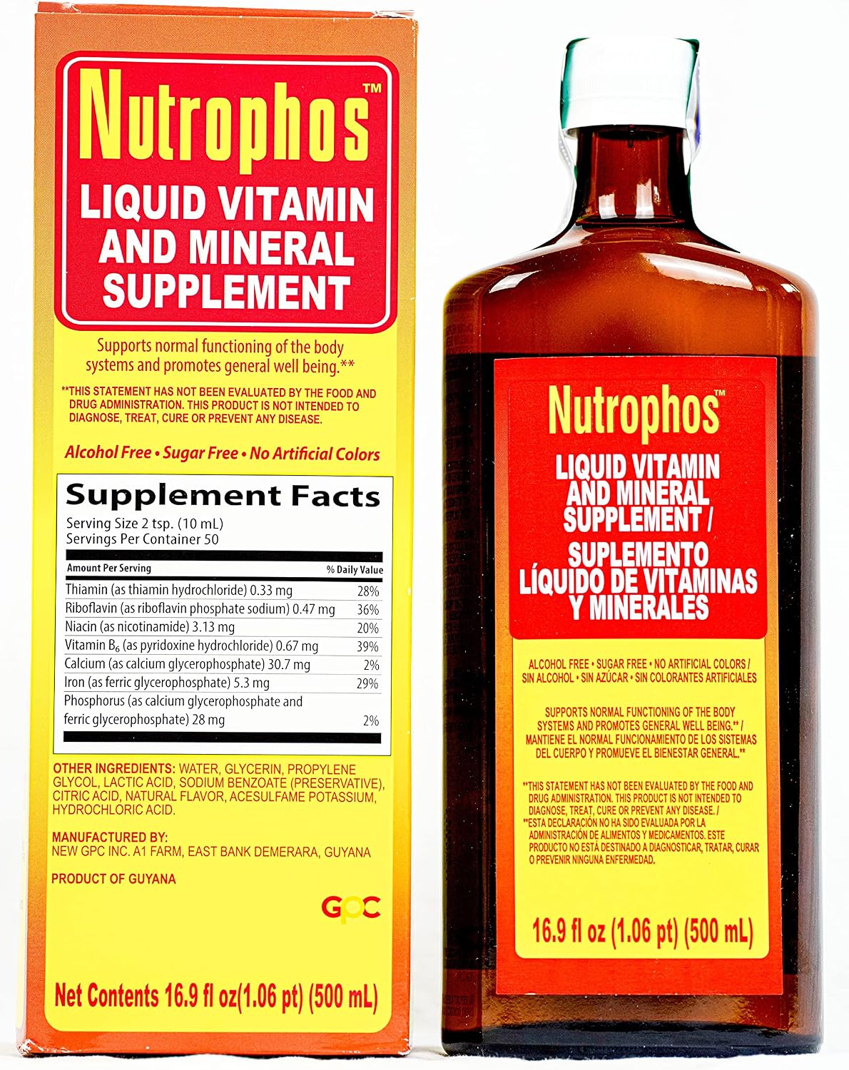 Nutrophos Liquid Dietary Supplement with B vitamins and minerals 500ml