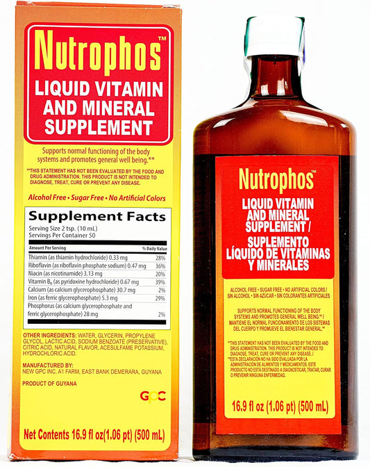 Nutrophos Liquid Dietary Supplement with B vitamins and minerals 500ml